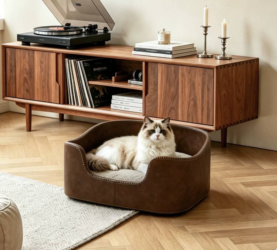 Leather Pet Lounge Sofa Bed