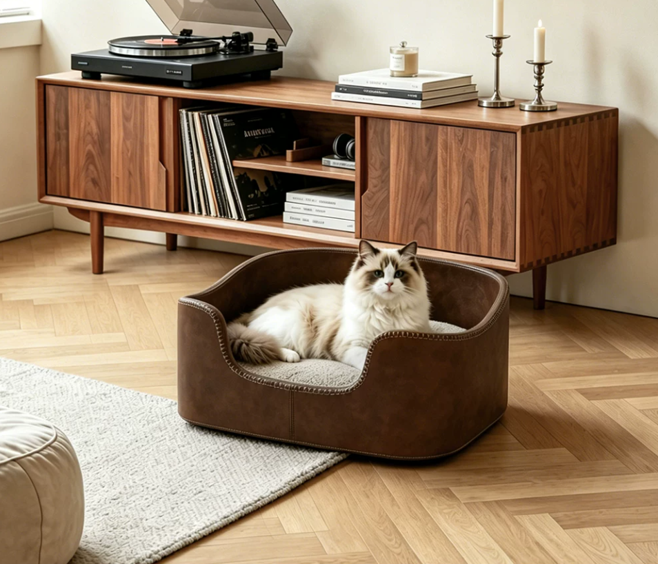 Leather Pet Lounge Sofa Bed
