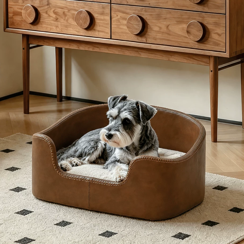 Leather Pet Lounge Sofa Bed